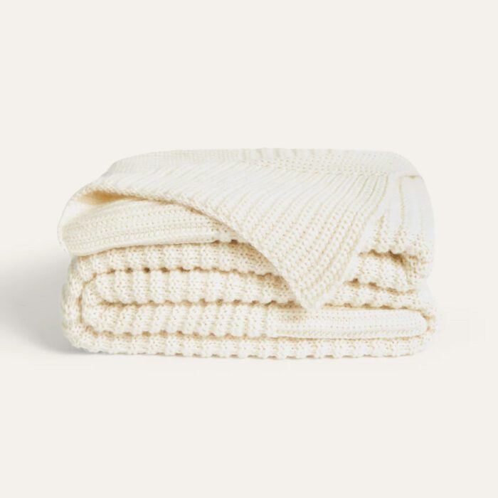 lululinens Mela Bear Knit Blanket - Image 1