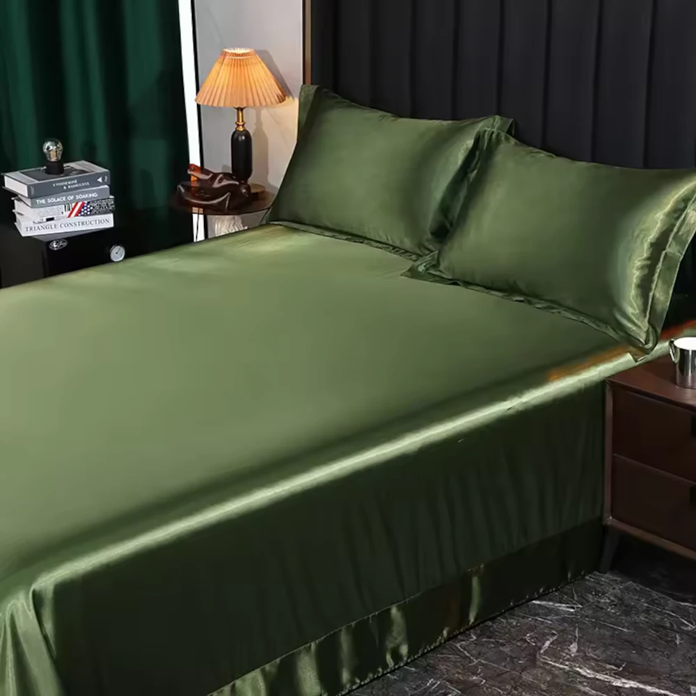 lululinens-Mulberry-Silk-Bed-Sheet-Set-Evergreen-1