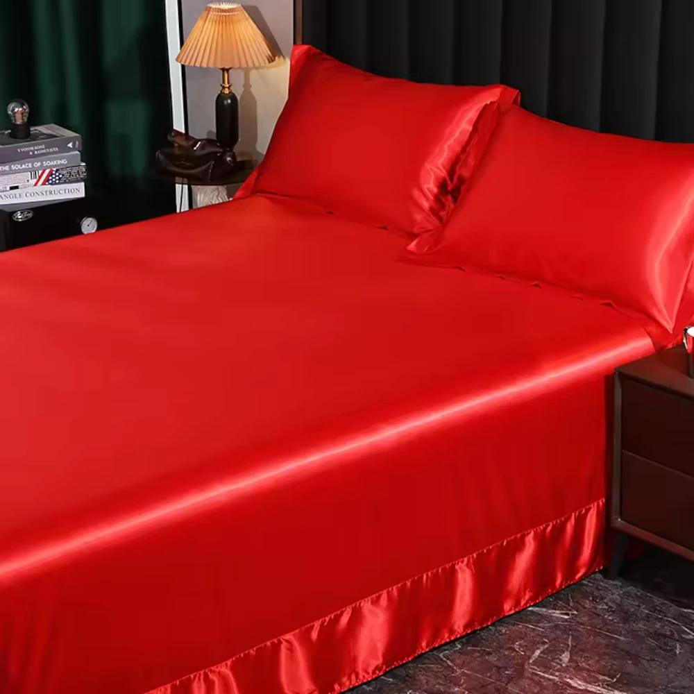 lululinens-Mulberry-Silk-Bed-Sheet-Set-Red-1